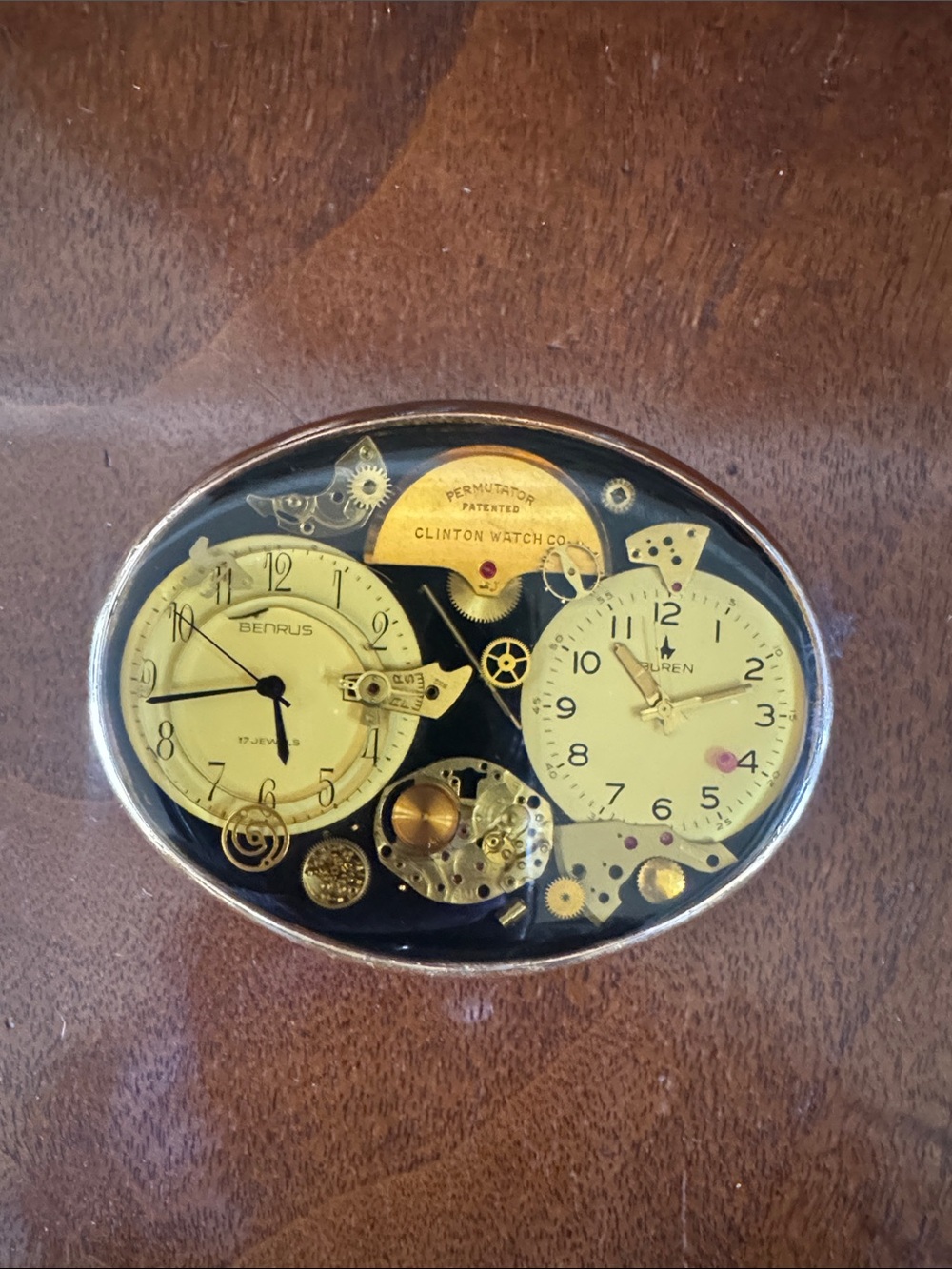 Von West Gold Dual-Watch Movement Belt Buckle